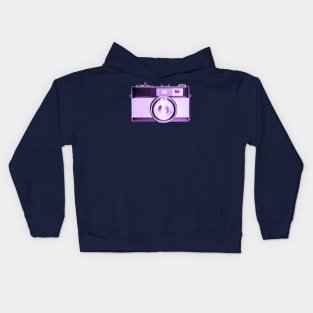 Purple/Violet - Vintage 1960s Rangefinder Camera Kids Hoodie